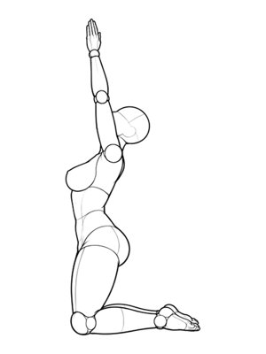 Kneeling Pose P035, Side