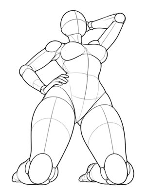 Kneeling Pose P036, Low Angle