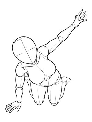 Kneeling Pose P038, High Angle