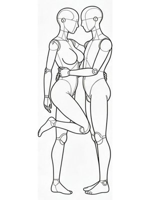 Duo Standing pose P001, front reference