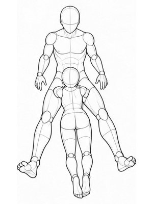 Close Contact pose P002, front reference