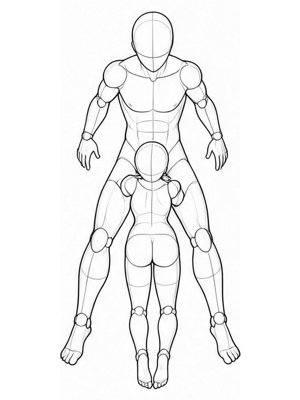 Close Contact Pose P002, High Angle