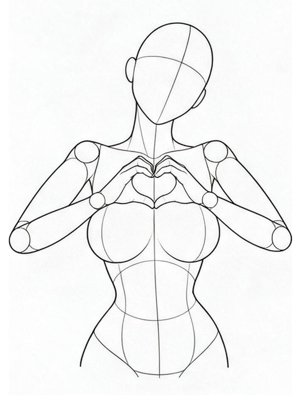 Cute pose P001, front reference