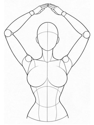 Cute pose P002, front reference
